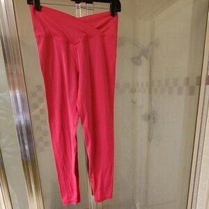 OFFLINE by Aerie Pink Double Crossover Waist Leggings Size L